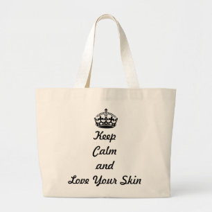 Skincare Lovers "Keep Calm and Love Your Skin" Large Tote Bag