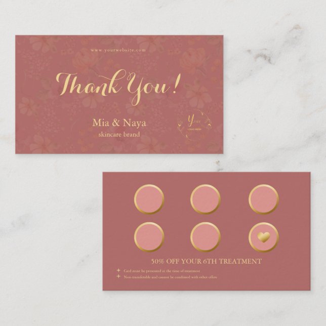 Skincare Loyalty Reward Card (Front/Back)