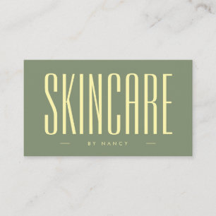 Skincare Minimalist Sage Green  Business Card