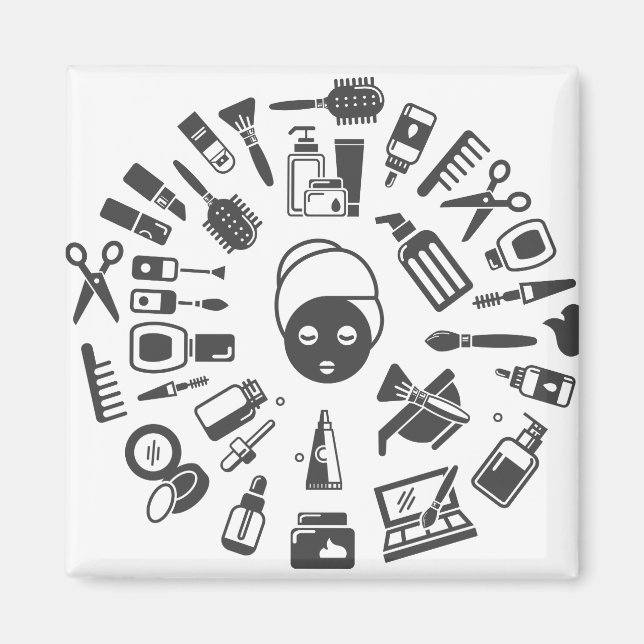 Skincare Products Circle Magnet (Front)