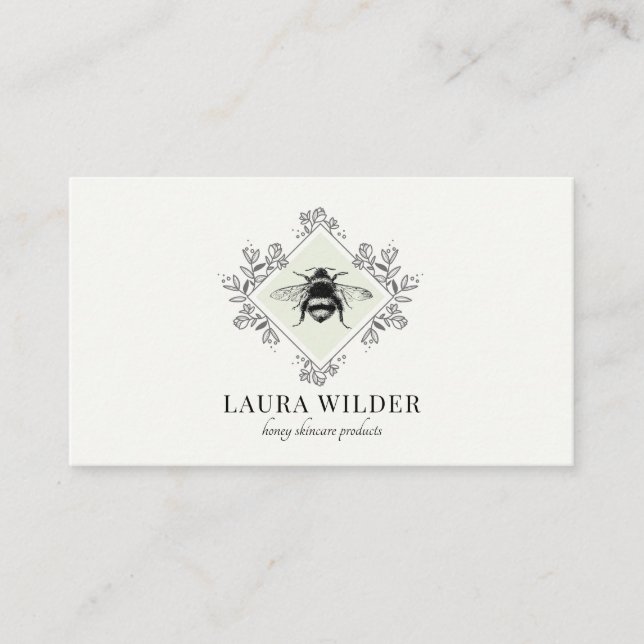 Skincare Products Honey Bee Logo Business Card (Front)
