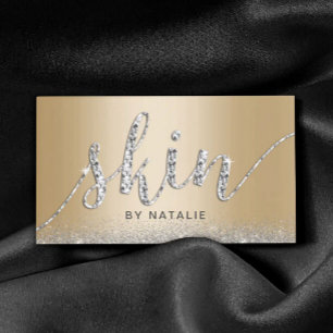 Skincare Salon Modern Gold Luxury Aesthetician Business Card
