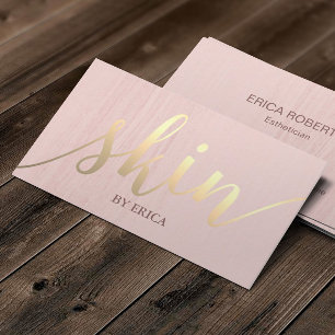 Skincare Salon Spa Aesthetician Gold Typography Business Card
