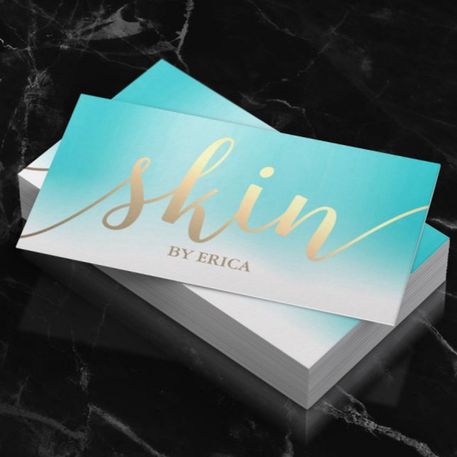 Skincare Salon Spa Aesthetician Turquoise Pastel Business Card (Creator Uploaded)