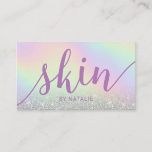 Skincare Salon Spa Esthetician Pastel Typography Business Card