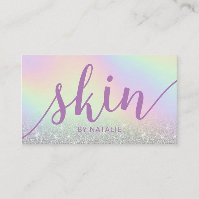 Skincare Salon Spa Esthetician Pastel Typography Business Card (Front)