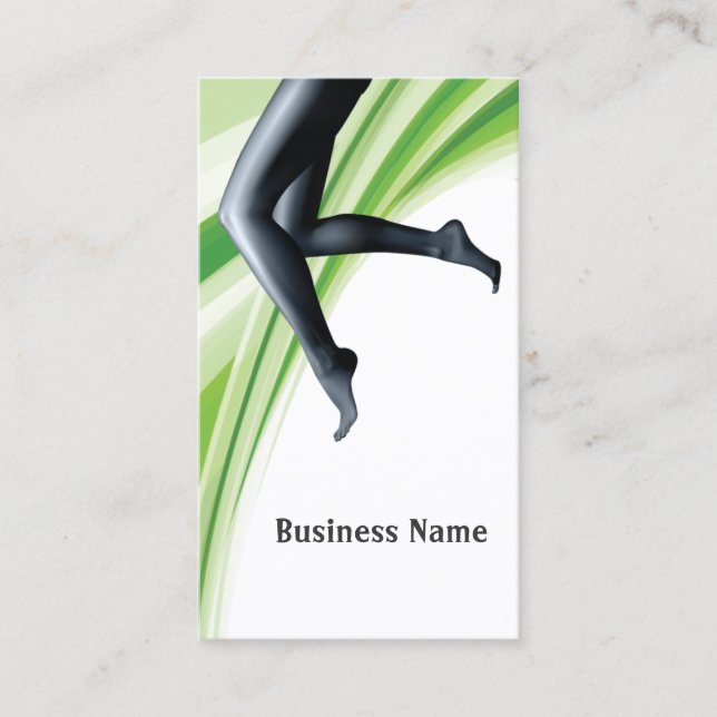 Skincare Salon Spa Green Waves Girl Legs Business Card (Front)