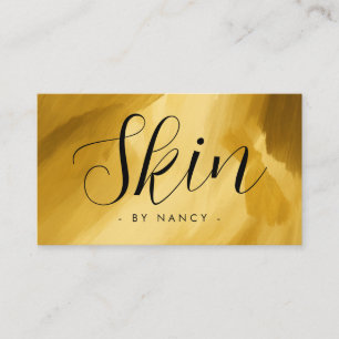 Skincare Typography Gold Brush Stroke  Business Card