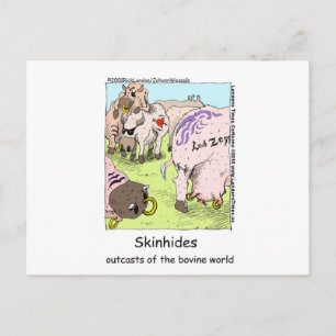 SkinHides Cow Outcasts Funny Tees Mugs Etc Postcard
