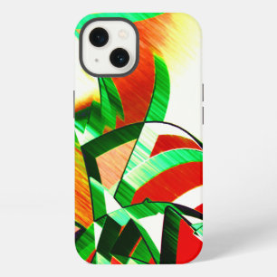 Skinned green bands simulating movement or drizzle iPhone 13 case