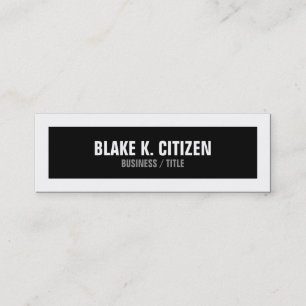Skinny Black and White Big Border business card