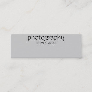 Skinny Black Grey Photography Business Card