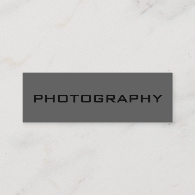 Skinny Black Out Grey Photography Business Card (Front)