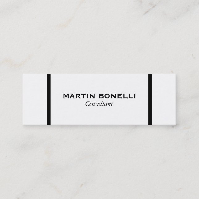 Skinny Black White Border Standard Business Card (Front)