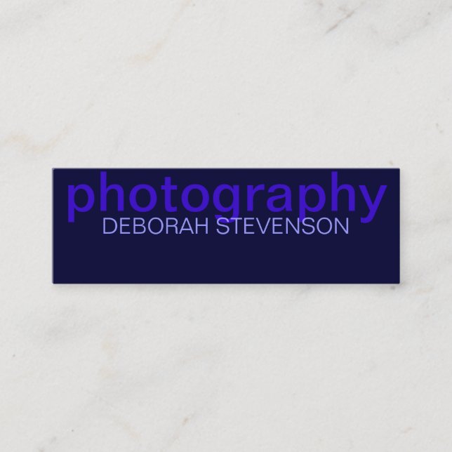 Skinny Blue Plain Photography Business Card (Front)