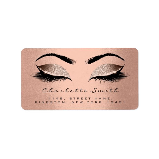 Skinny Blush Makeup Lashes Silk Return Adress RSVP Label (Front)