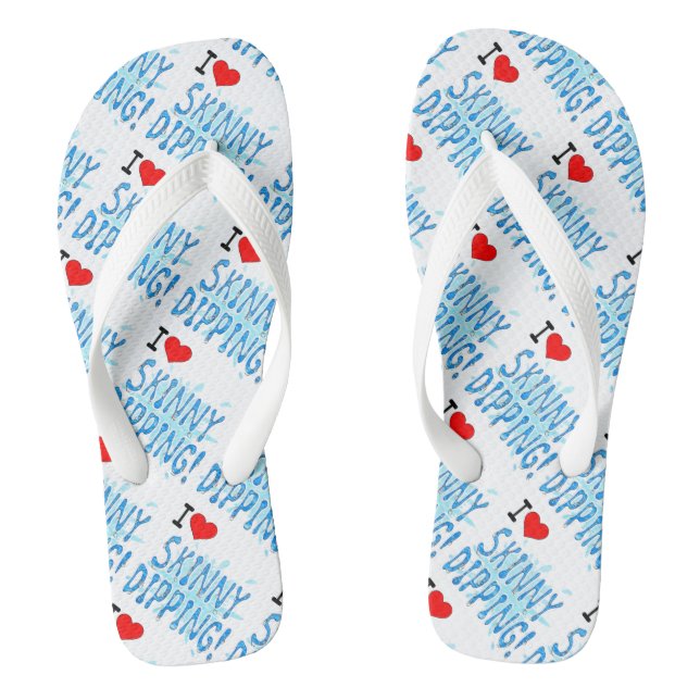 Skinny Dipping - I Love Skinny Dipping Flip Flops (Footbed)