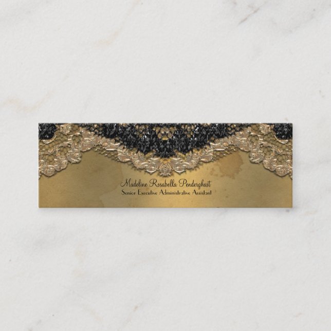 Skinny Elegant Segonzac Victorian 3.5" x 2" Mini Business Card (Front)