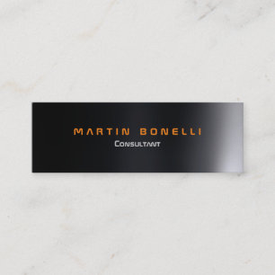 Skinny Futuristic Dark Grey Plain Mini Business Card