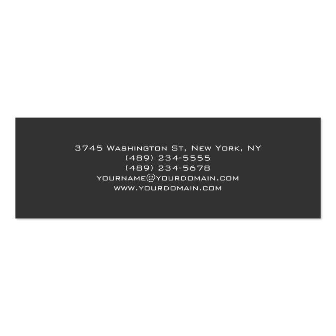 Skinny Gray Black Script Monogram Business Card