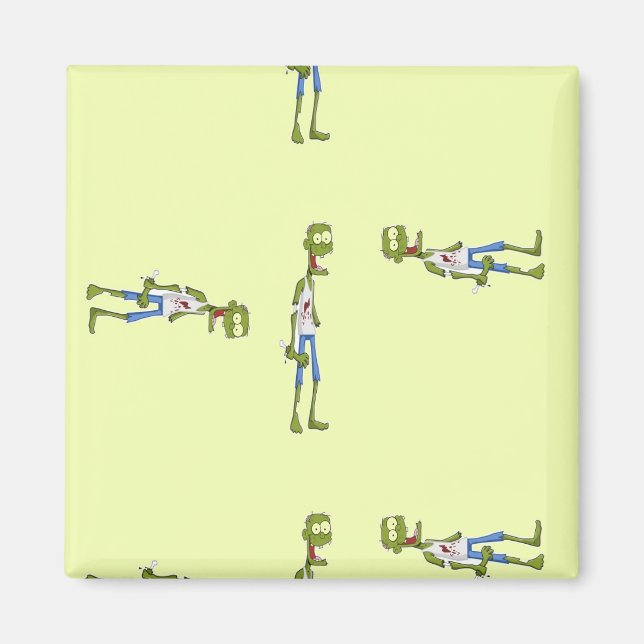 Skinny green zombie magnet (Front)