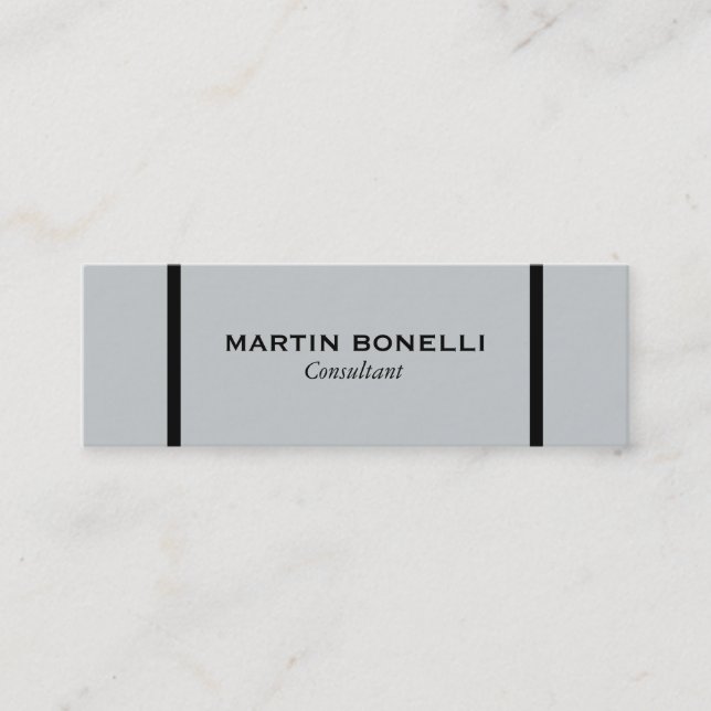 Skinny Grey Black Border Standard Business Card (Front)