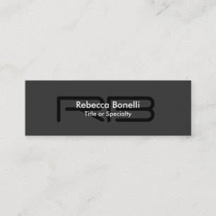 Skinny Grey Black White Monogram Business Card