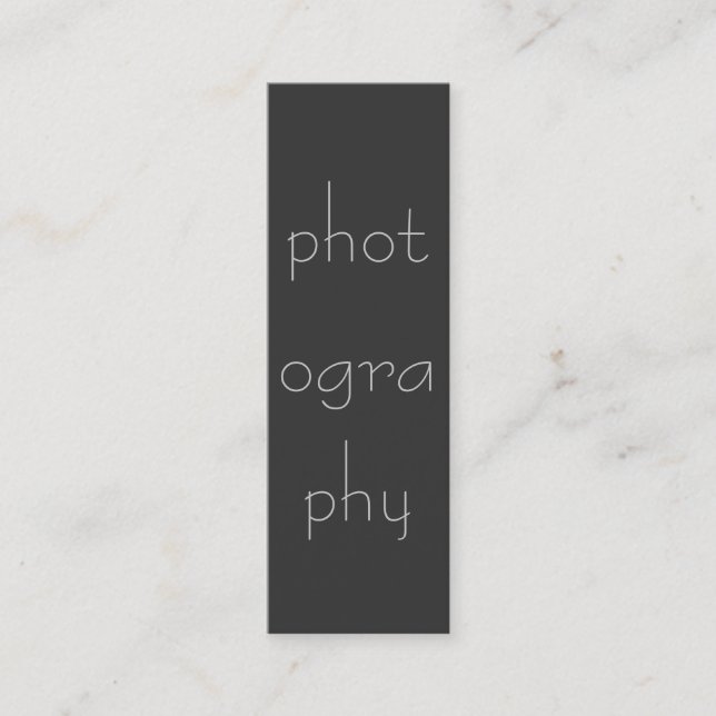 Skinny Grey Photography Business Card (Front)