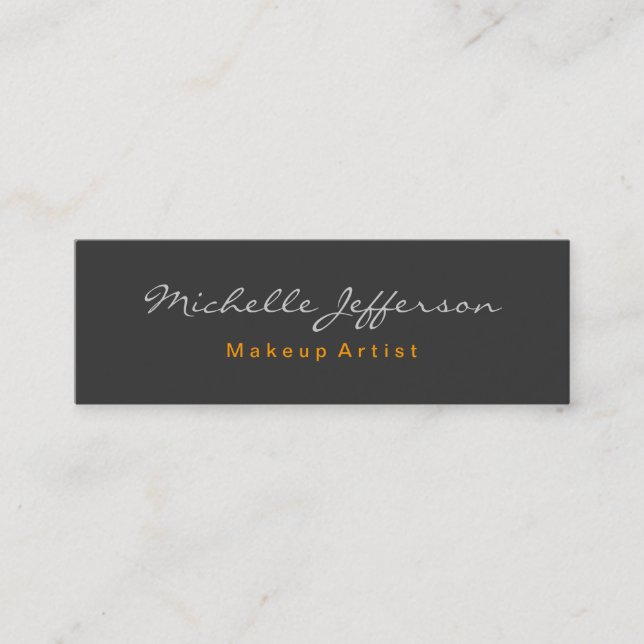 Skinny Grey Professional Trendy Business Card (Front)