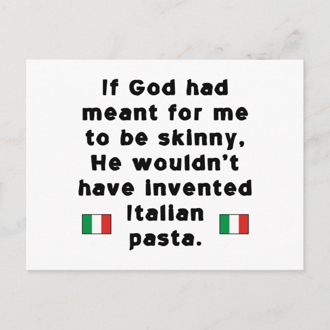 Skinny Italian Pasta Postcard (Front)