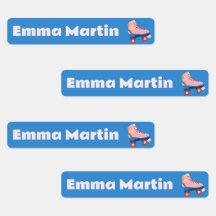 Skinny labels for pens - Roller Disco Blue