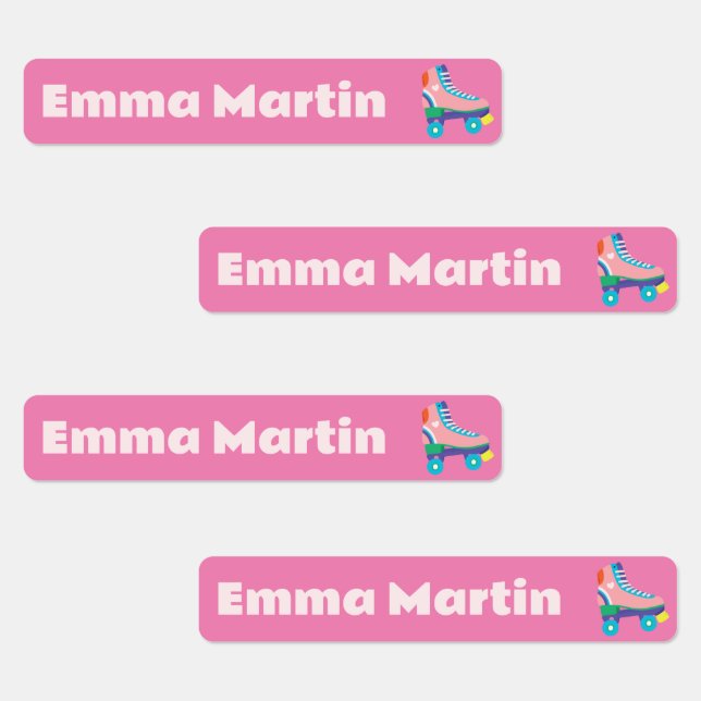 Skinny labels for pens - Roller Disco Bright Pink (Group)