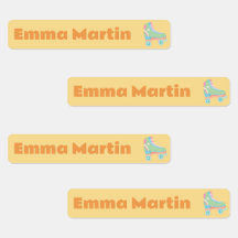 Skinny labels for pens - Roller Disco Yellow