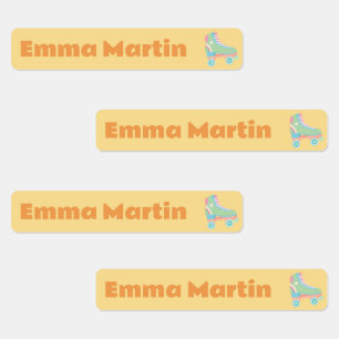 Skinny labels for pens - Roller Disco Yellow