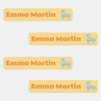 Skinny labels for pens - Roller Disco Yellow