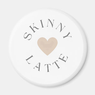 Skinny Latte Neutral Heart, Coffee Lover Gift Idea Magnet