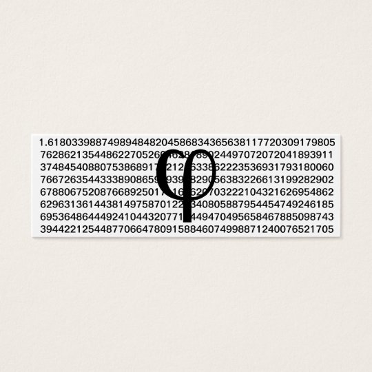 skinny phi golden ratio fibonacci business card