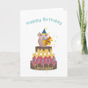 Skinny Pig Birthday Card