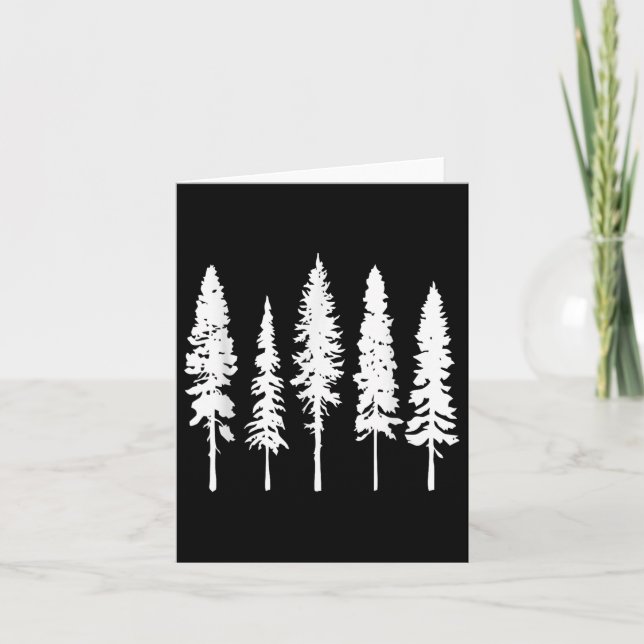 Skinny Pine Tree Natures Hiking Forest Adventure D Card (Front)