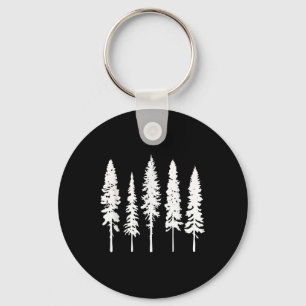 Skinny Pine Tree Natures Hiking Forest Adventure D Key Ring