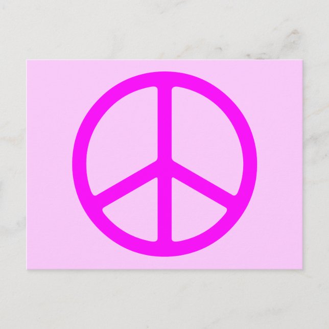 Skinny Pink Peace Sign Post Card (Front)