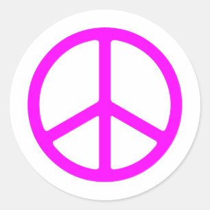 Skinny Pink Peace Sign Sticker