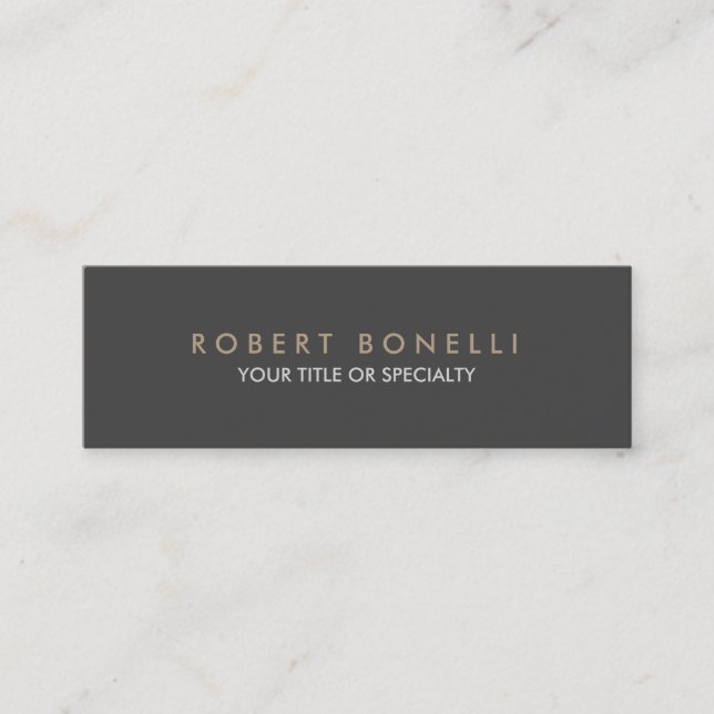 Skinny Plain Exclusive Grey Mini Business Card (Front)