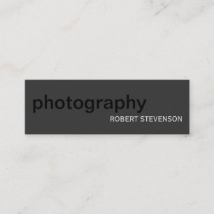 Skinny Plain Photography Grey Black Business Card