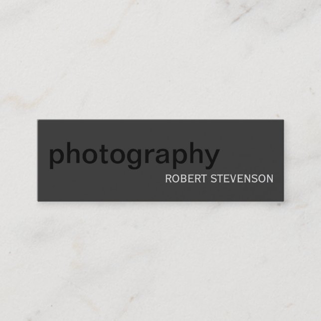 Skinny Plain Photography Grey Black Business Card (Front)