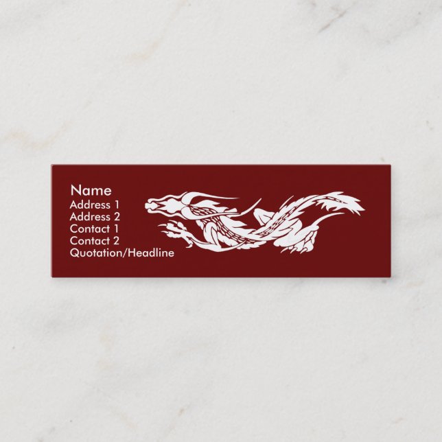 Skinny Profile Card Template - Dragon (Front)