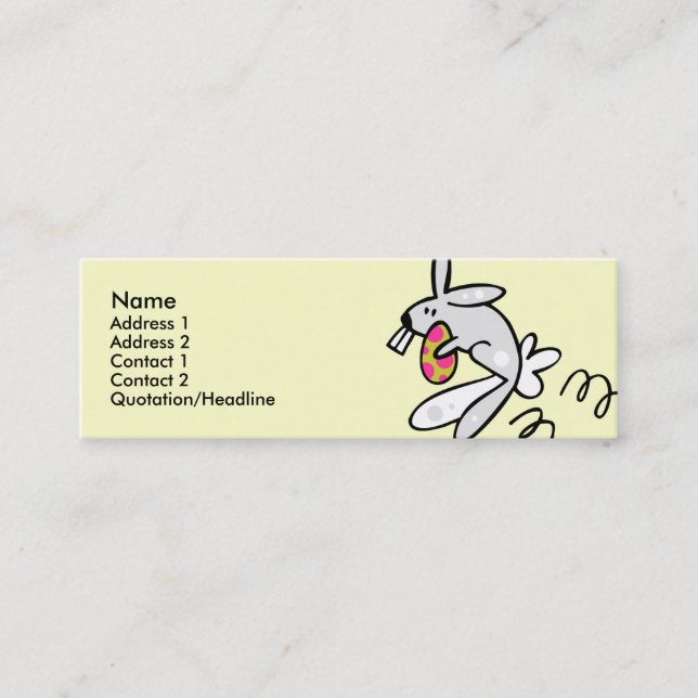 Skinny Profile Template - Easter Bunny Mini Business Card (Front)