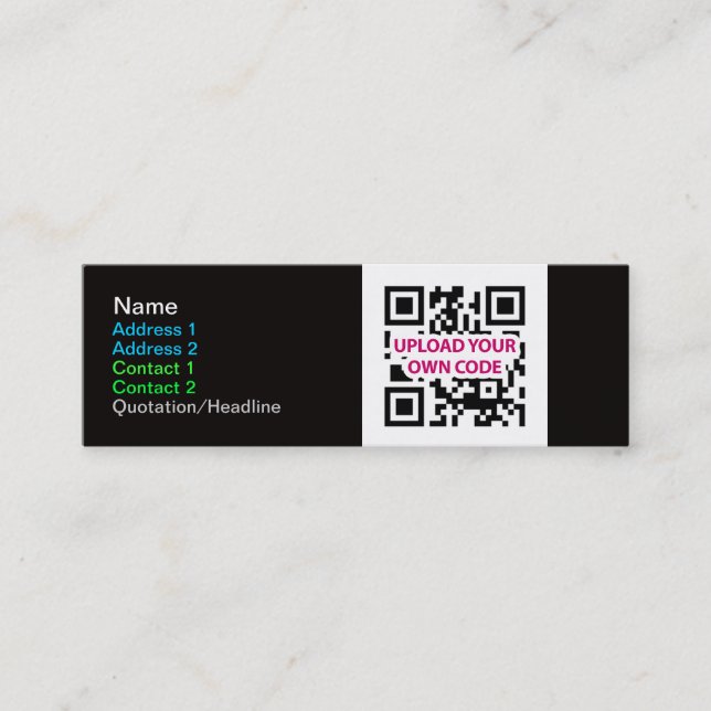 Skinny QR Code Business Cards (Front)