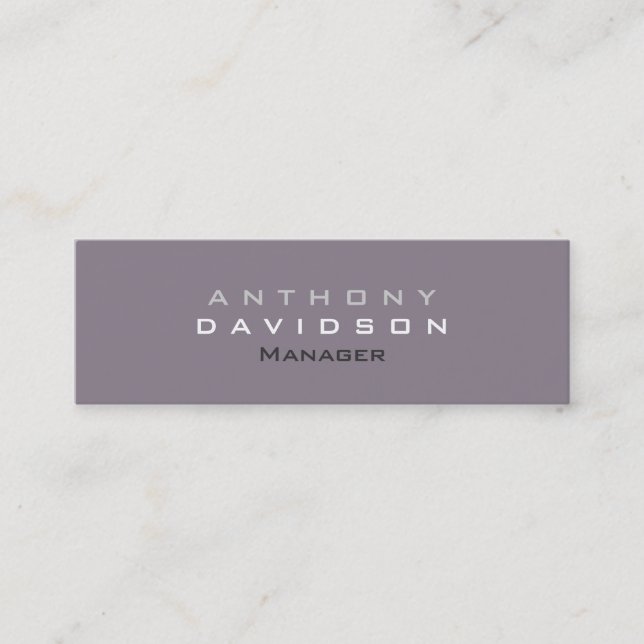 Skinny Rocket Metallic Grey Monogram Business Card (Front)