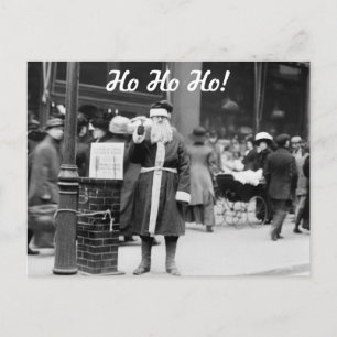Skinny Santa, early 1900s Holiday Postcard